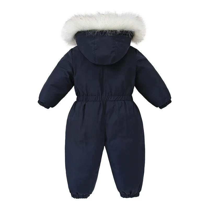 Warm Jumpsuits Snowsuits Girl Boy Hooded Jacket Waterproof Rompers Ski Suits